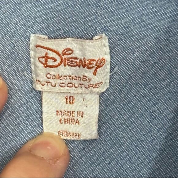 Disney | Girls Lt Wash Blue Denim Elsa Frozen Jean Jacket Snap Closure Size 10 - Picture 8 of 16